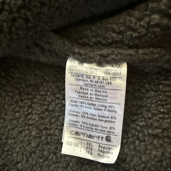 SOLD Men’s Carhartt Duck Sherpa Lined Mock Neck Vest size 3XL BNWT - Picture 5 of 5